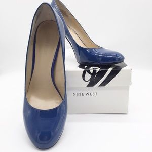 Nine West Caress Round Toe Blue Pump